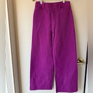 APiece Apart Vibrant Purple Wide-Leg Pants